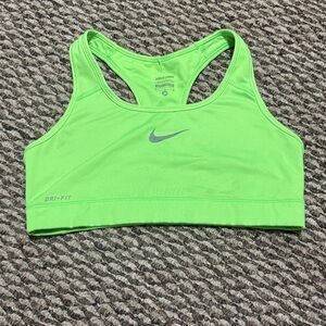 Nike Women's Lime Green Dri-FIT Sports Bra